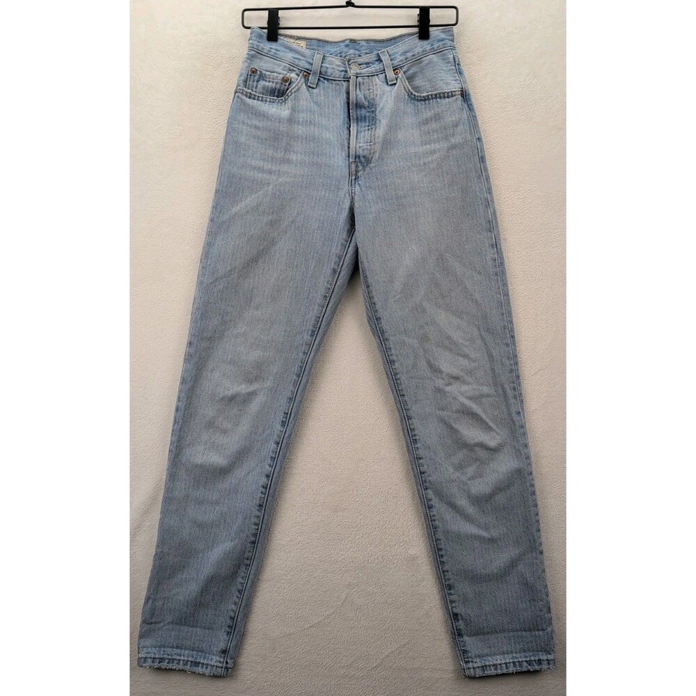 Levis Premium 501 '81 Pin striped Light Wash Tapered Leg Jeans Women's Sz 25x31